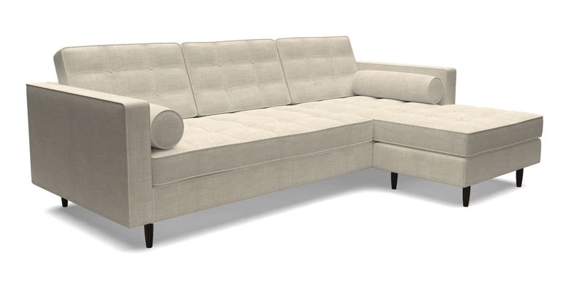 Marylebone LHF Corner Unit in Clever Tough And Eco Velvet Chrome