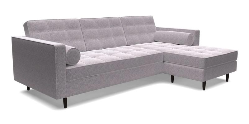 Marylebone LHF Corner Unit in Clever Tough And Eco Velvet Chrome