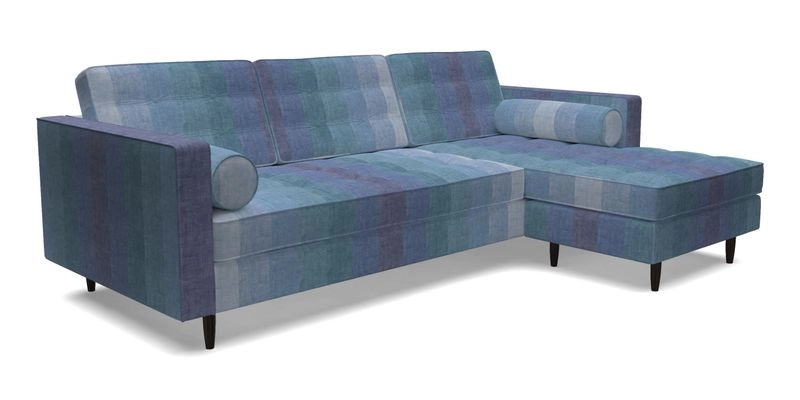 Marylebone LHF Corner Unit in Clever Tough And Eco Velvet Chrome