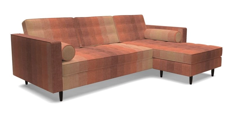 Marylebone LHF Corner Unit in Clever Tough And Eco Velvet Chrome