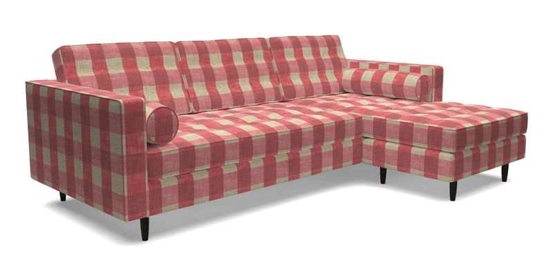 Marylebone LHF Corner Unit in Clever Tough And Eco Velvet Chrome