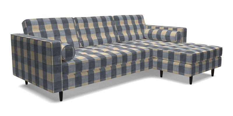 Marylebone LHF Corner Unit in Clever Tough And Eco Velvet Chrome