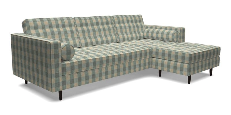 Marylebone LHF Corner Unit in Clever Tough And Eco Velvet Chrome