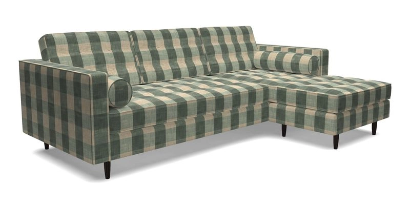 Marylebone LHF Corner Unit in Clever Tough And Eco Velvet Chrome