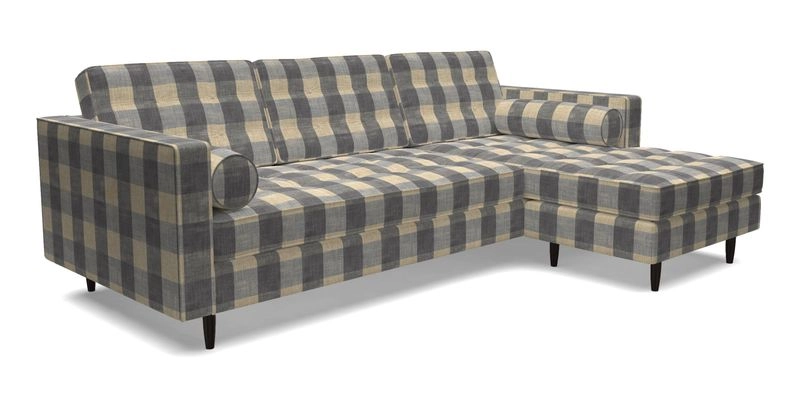 Marylebone LHF Corner Unit in Clever Tough And Eco Velvet Chrome