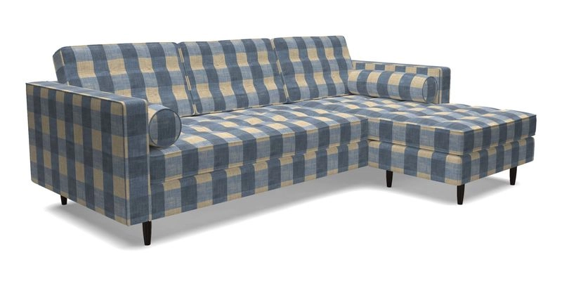 Marylebone LHF Corner Unit in Clever Tough And Eco Velvet Chrome