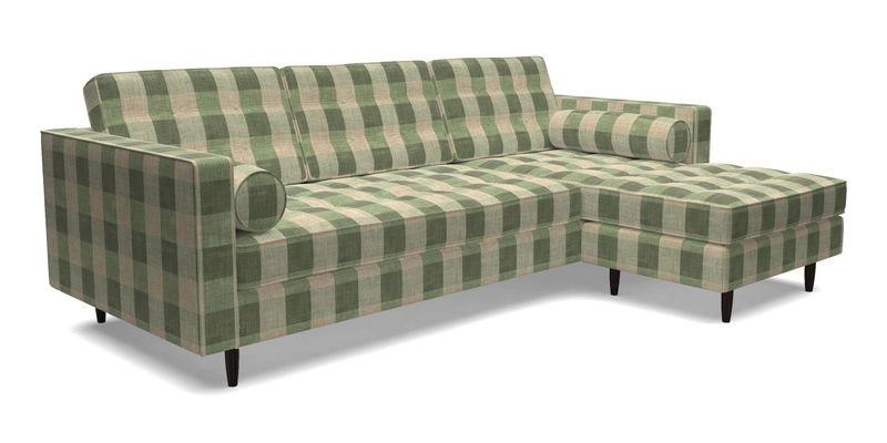 Marylebone LHF Corner Unit in Clever Tough And Eco Velvet Chrome