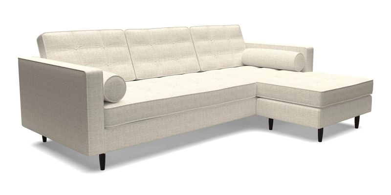 Marylebone LHF Corner Unit in Clever Tough And Eco Velvet Chrome