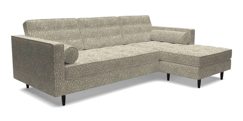 Marylebone LHF Corner Unit in Clever Tough And Eco Velvet Chrome
