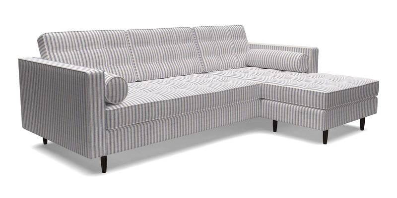 Marylebone LHF Corner Unit in Clever Tough And Eco Velvet Chrome