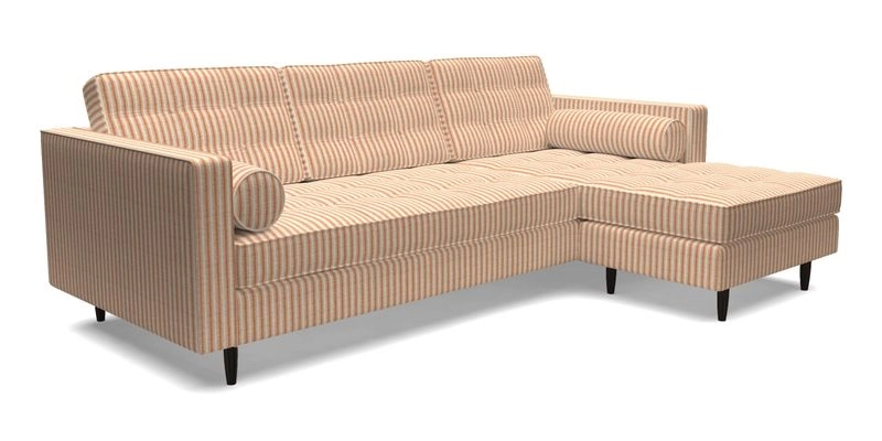 Marylebone LHF Corner Unit in Clever Tough And Eco Velvet Chrome