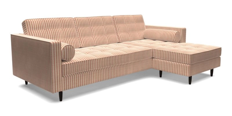 Marylebone LHF Corner Unit in Clever Tough And Eco Velvet Chrome