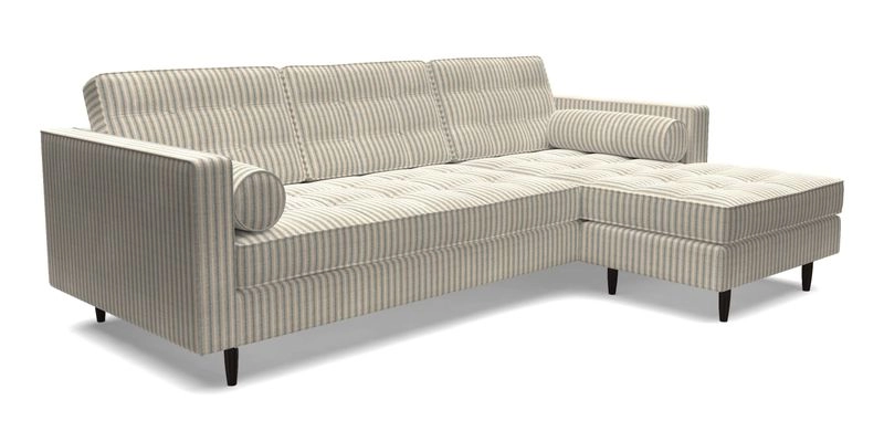 Marylebone LHF Corner Unit in Clever Tough And Eco Velvet Chrome