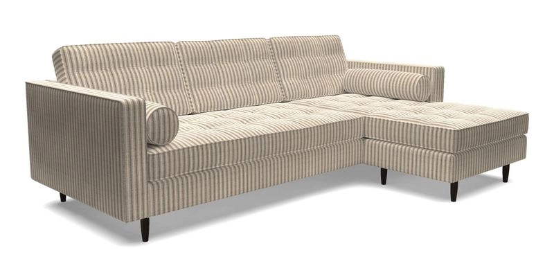 Marylebone LHF Corner Unit in Clever Tough And Eco Velvet Chrome