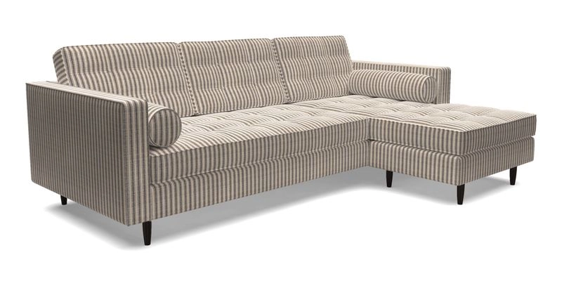 Marylebone LHF Corner Unit in Clever Tough And Eco Velvet Chrome