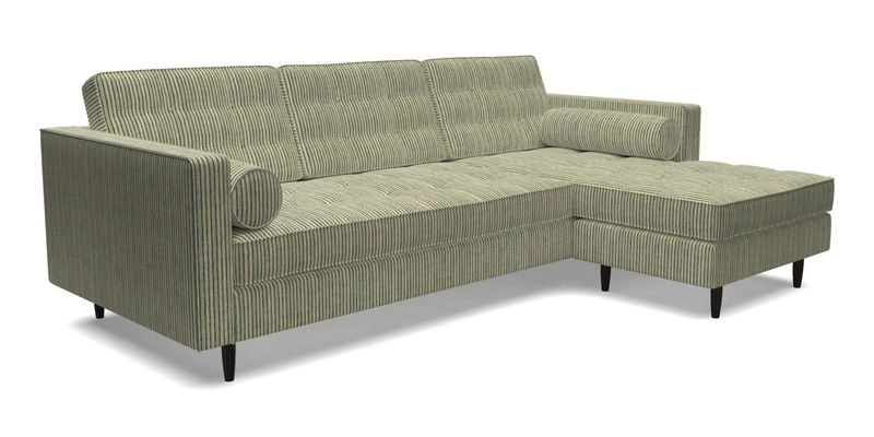 Marylebone LHF Corner Unit in Clever Tough And Eco Velvet Chrome