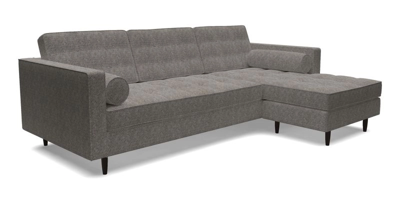 Marylebone LHF Corner Unit in Clever Tough And Eco Velvet Chrome