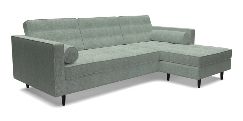 Marylebone LHF Corner Unit in Clever Tough And Eco Velvet Chrome