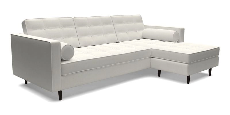 Marylebone LHF Corner Unit in Clever Tough And Eco Velvet Chrome