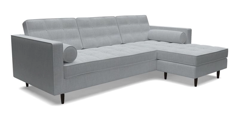 Marylebone LHF Corner Unit in Clever Tough And Eco Velvet Chrome