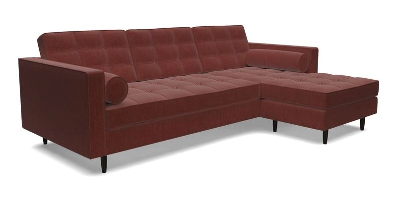 Marylebone LHF Corner Unit in Clever Tough And Eco Velvet Chrome