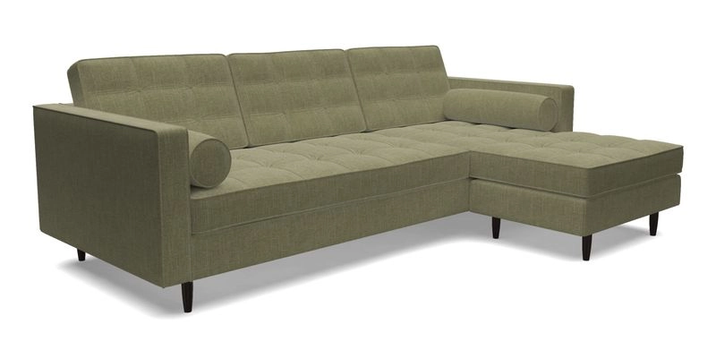 Marylebone LHF Corner Unit in Clever Tough And Eco Velvet Chrome