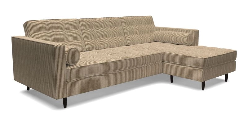 Marylebone LHF Corner Unit in Clever Tough And Eco Velvet Chrome