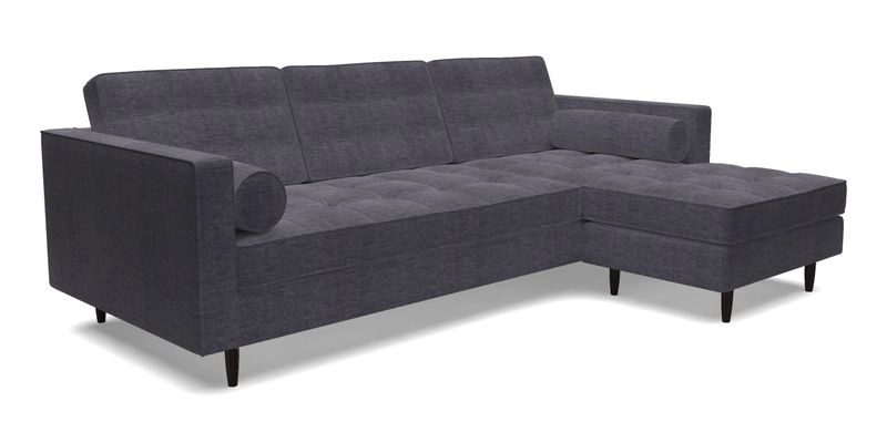 Marylebone LHF Corner Unit in Clever Tough And Eco Velvet Chrome