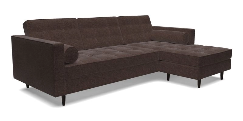 Marylebone LHF Corner Unit in Clever Tough And Eco Velvet Chrome