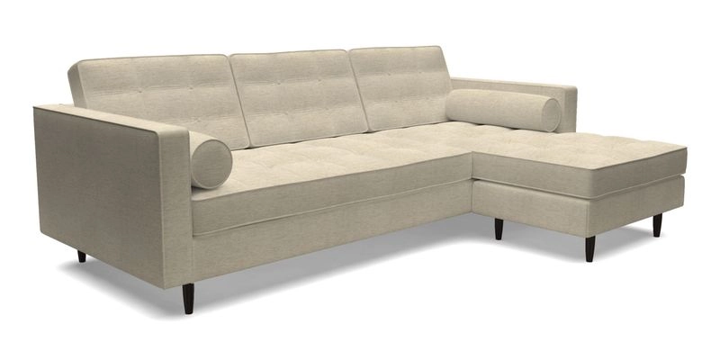 Marylebone LHF Corner Unit in Clever Tough And Eco Velvet Chrome