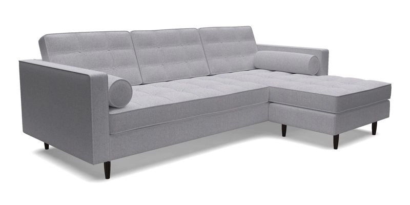 Marylebone LHF Corner Unit in Clever Tough And Eco Velvet Chrome