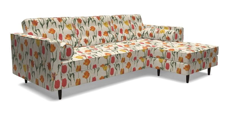 Marylebone LHF Corner Unit in Clever Tough And Eco Velvet Chrome