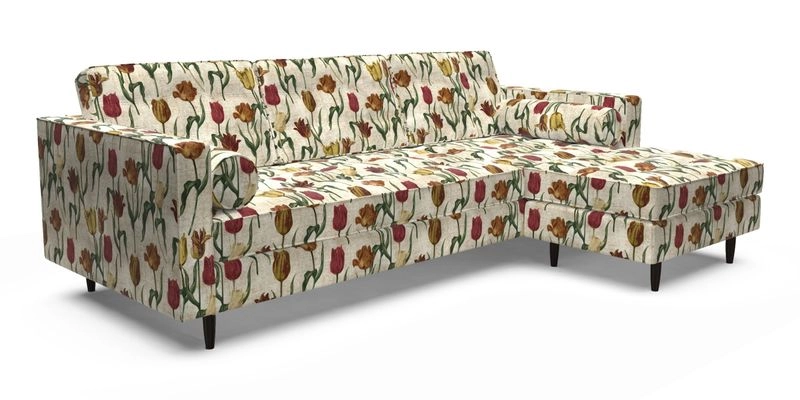 Marylebone LHF Corner Unit in Clever Tough And Eco Velvet Chrome