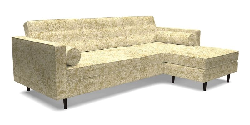 Marylebone LHF Corner Unit in Clever Tough And Eco Velvet Chrome