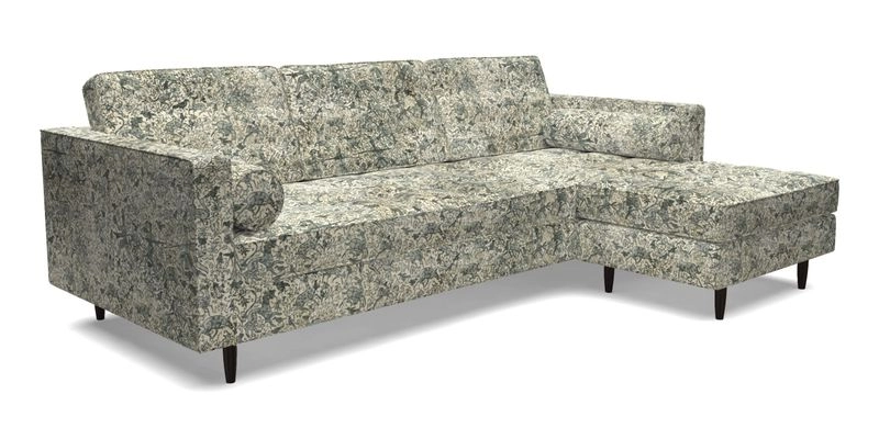 Marylebone LHF Corner Unit in Clever Tough And Eco Velvet Chrome