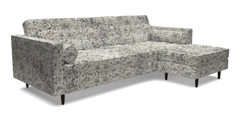 Marylebone LHF Corner Unit in Clever Tough And Eco Velvet Chrome