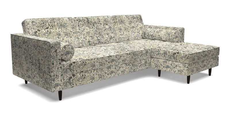 Marylebone LHF Corner Unit in Clever Tough And Eco Velvet Chrome