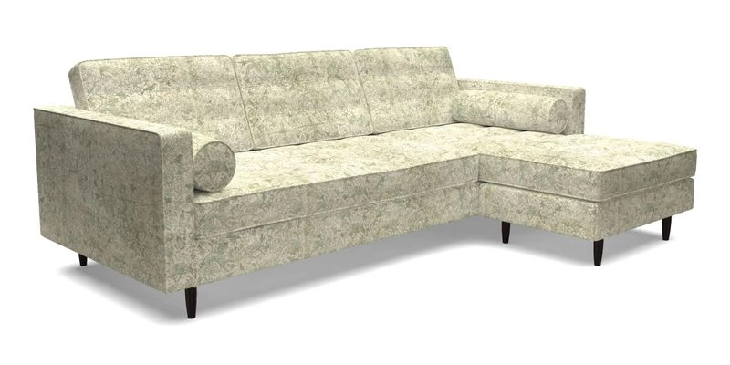 Marylebone LHF Corner Unit in Clever Tough And Eco Velvet Chrome