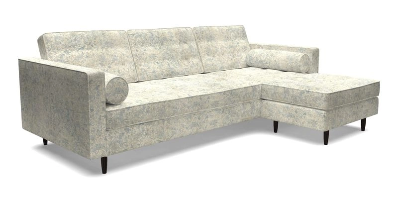 Marylebone LHF Corner Unit in Clever Tough And Eco Velvet Chrome