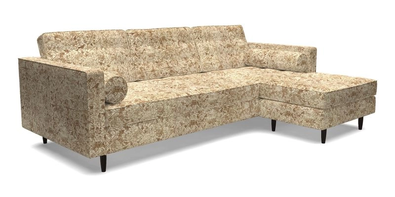 Marylebone LHF Corner Unit in Clever Tough And Eco Velvet Chrome