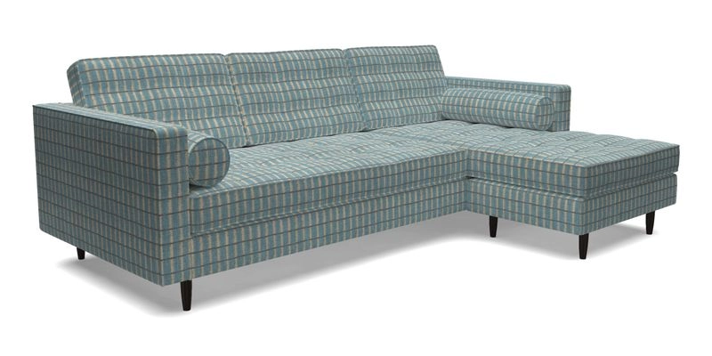 Marylebone LHF Corner Unit in Clever Tough And Eco Velvet Chrome