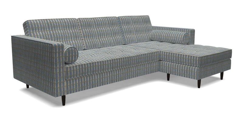 Marylebone LHF Corner Unit in Clever Tough And Eco Velvet Chrome