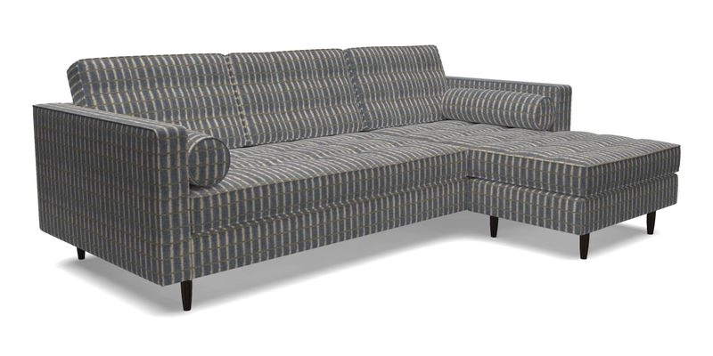 Marylebone LHF Corner Unit in Clever Tough And Eco Velvet Chrome