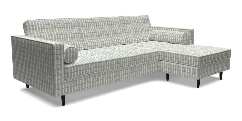 Marylebone LHF Corner Unit in Clever Tough And Eco Velvet Chrome