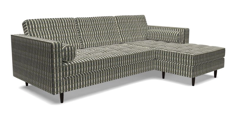 Marylebone LHF Corner Unit in Clever Tough And Eco Velvet Chrome