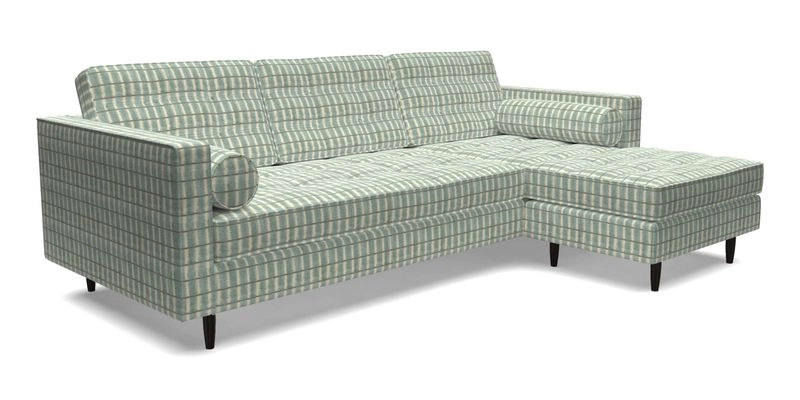 Marylebone LHF Corner Unit in Clever Tough And Eco Velvet Chrome