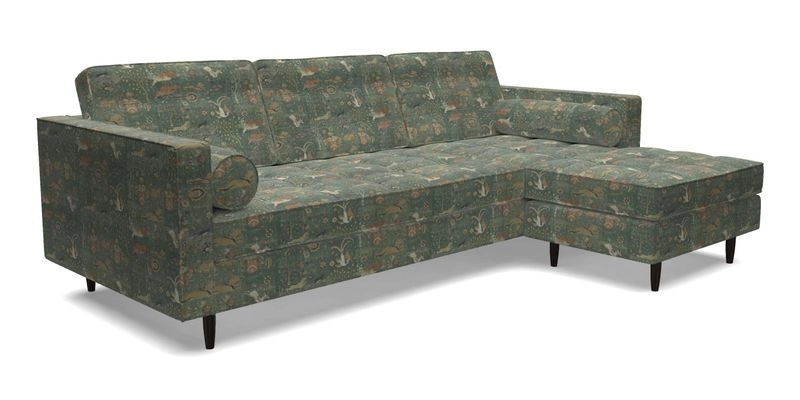 Marylebone LHF Corner Unit in Clever Tough And Eco Velvet Chrome