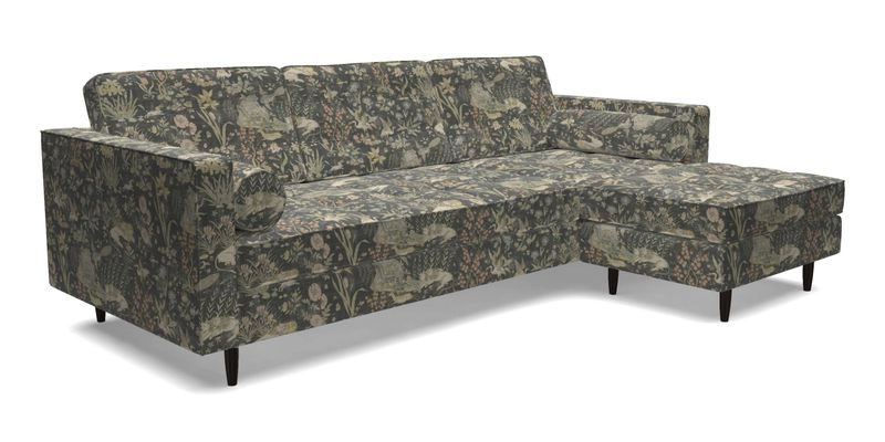 Marylebone LHF Corner Unit in Clever Tough And Eco Velvet Chrome