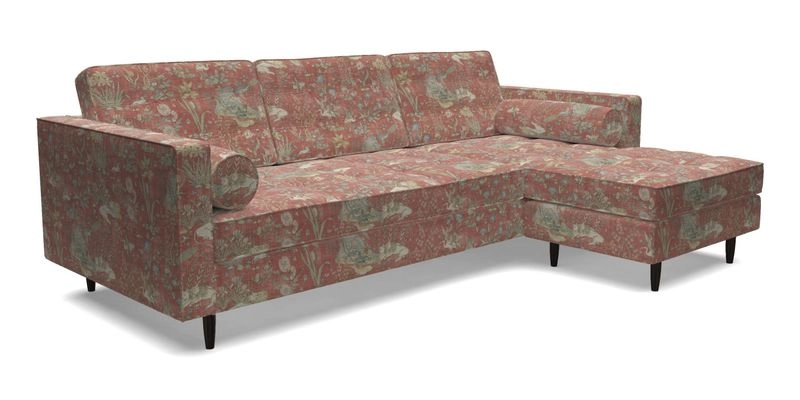 Marylebone LHF Corner Unit in Clever Tough And Eco Velvet Chrome