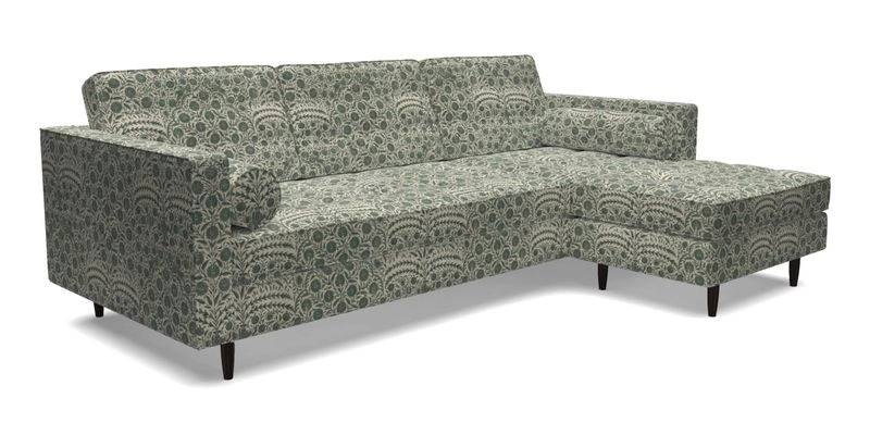 Marylebone LHF Corner Unit in Clever Tough And Eco Velvet Chrome